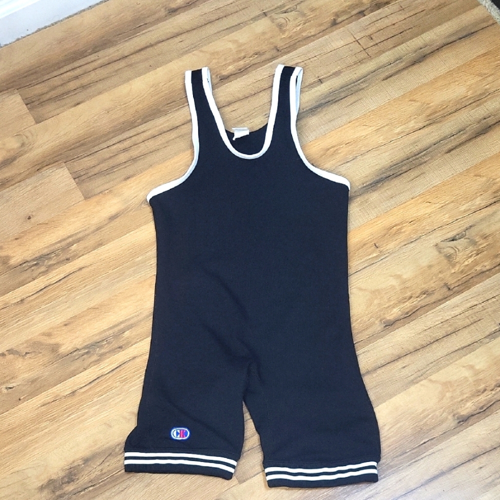 CLIFF KEEN Men's / Youth Black White Wrestling Singlet One Piece